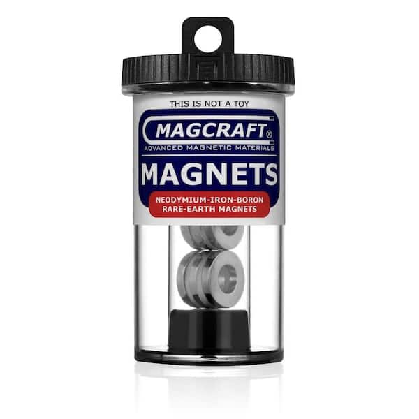 Magcraft Rare Earth 3/4 in. x 3/8 in. x 1/8 in. Ring Magnet (6-Pack)
