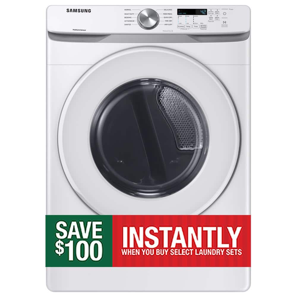 Samsung 7.5 cu. ft. Stackable Vented Electric Dryer with Sensor Dry in White