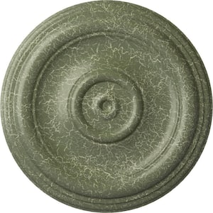 12'' x 1'' Traditional Urethane Ceiling Medallion (Fits Canopies upto 2-3/4''), Athenian Green Crackle