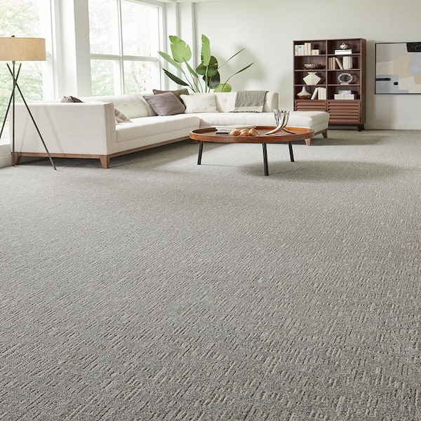 Star of the Show Marina Gray 37 oz. Polyester Pattern Carpet - Installation Required