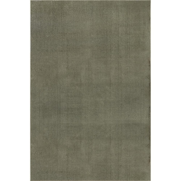 Argelia Solid 7 ft. x 9 ft. Green Machine Washable Area Rug