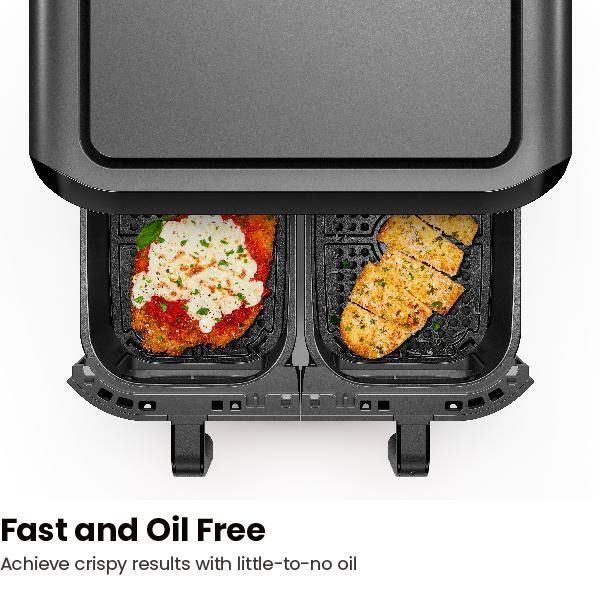 Chefman 6-Quart Black Dual Basket Digital Air Fryer Oven