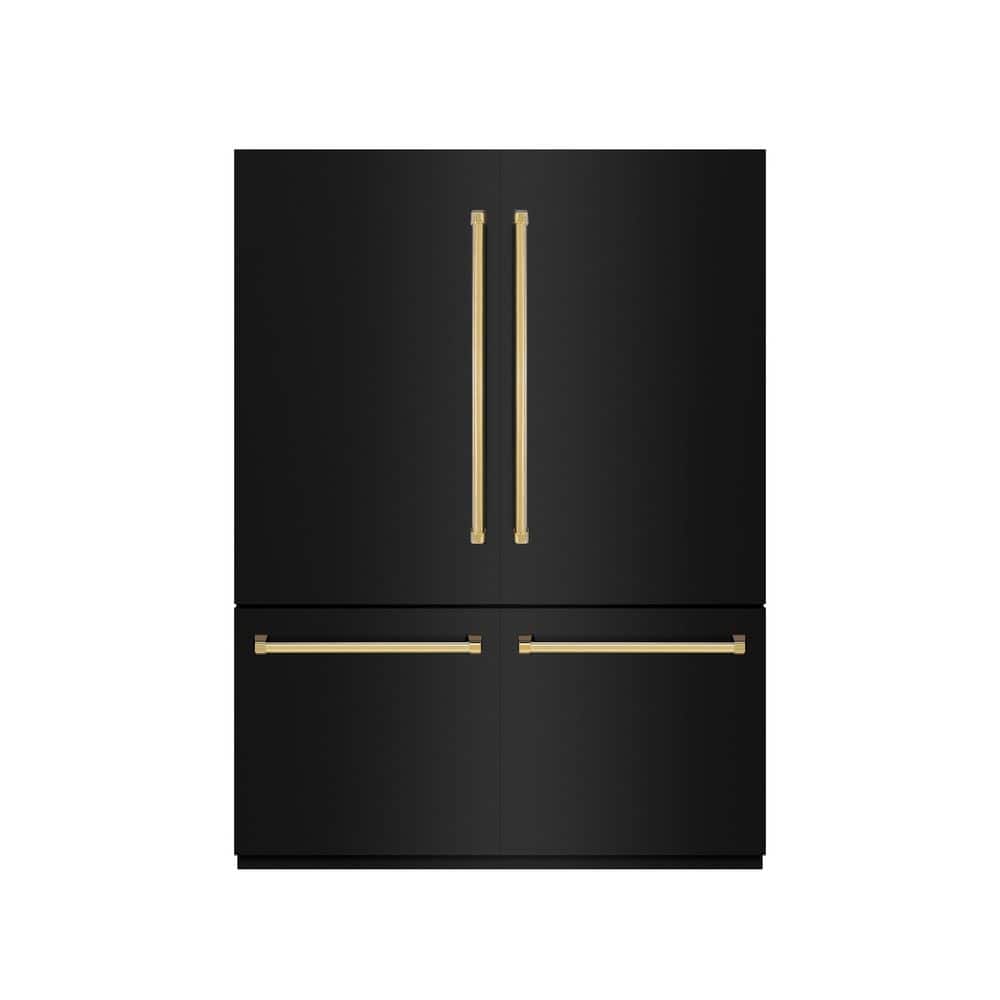 60 in. 32.2 cu. ft. Built-in Bottom Freezer Refrigerator in Black Stainless with Graphite Gray Interior and Gold Accents price history on PriceWatchPro