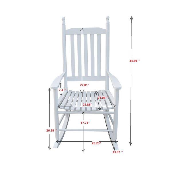 Angel Sar White Wood Outdoor Rocking Chair (Set of 1) UUBF4957 - The ...
