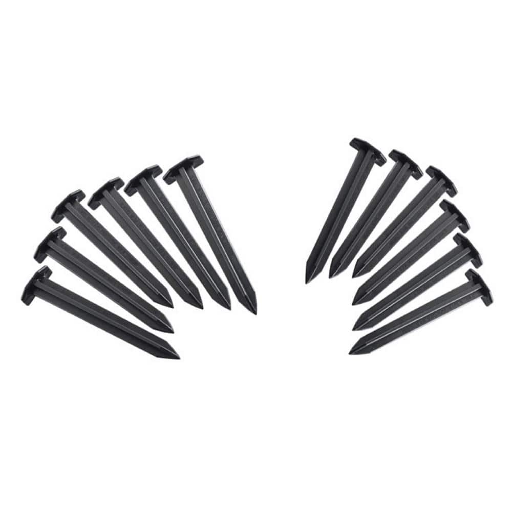 Black Heavy Duty Polypropylene Garden Stakes Set of 12