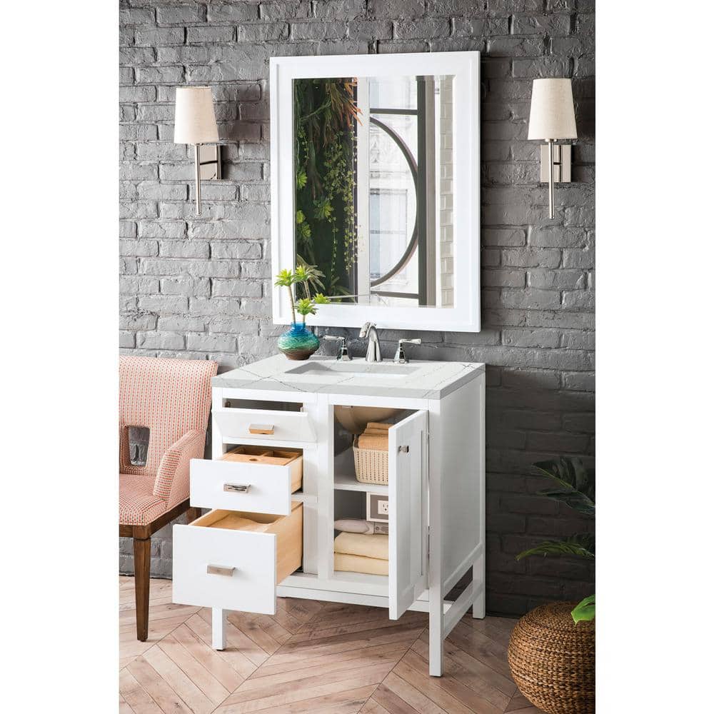 Addison Glossy White Single Vanity with Ethereal Noctis Top