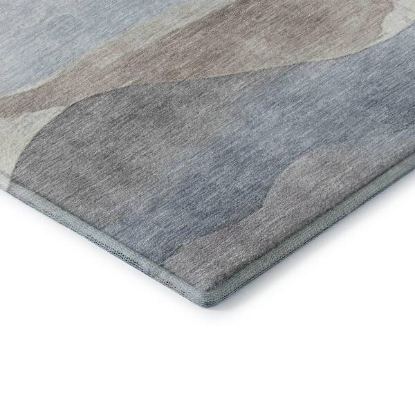 Mayfield Premium Machine Washable Abstract AMF1966 Sky 5 ft. x 7 ft. 6 in. Area Rug