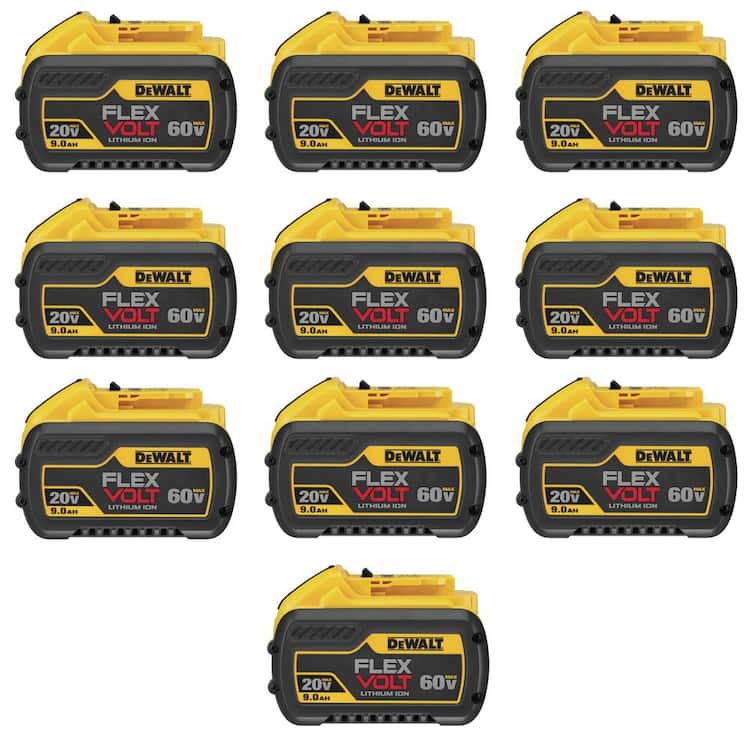 DEWALT FLEXVOLT 20V/60V MAX Lithium-Ion 9.0Ah Battery Pack (10-Pack)
