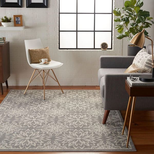 Jubilant Ivory/Gray 4 ft. x 6 ft. Moroccan Farmhouse Area Rug