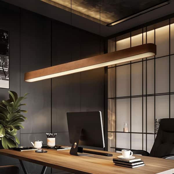salsation ウエア　Lサイズ light brown Golden Lighting Silva 30-Watt 1 Light Walnut Linear Integrated LED