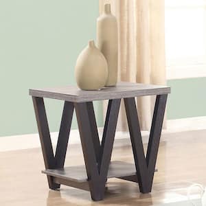 Angled Leg End Table Black and Grey