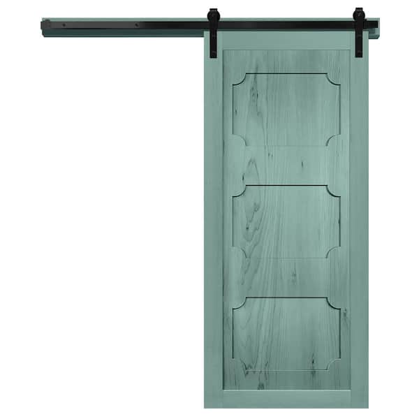 VeryCustom 42 in. x 84 in. The Harlow III Caribbean Wood Sliding Barn Door with Hardware Kit