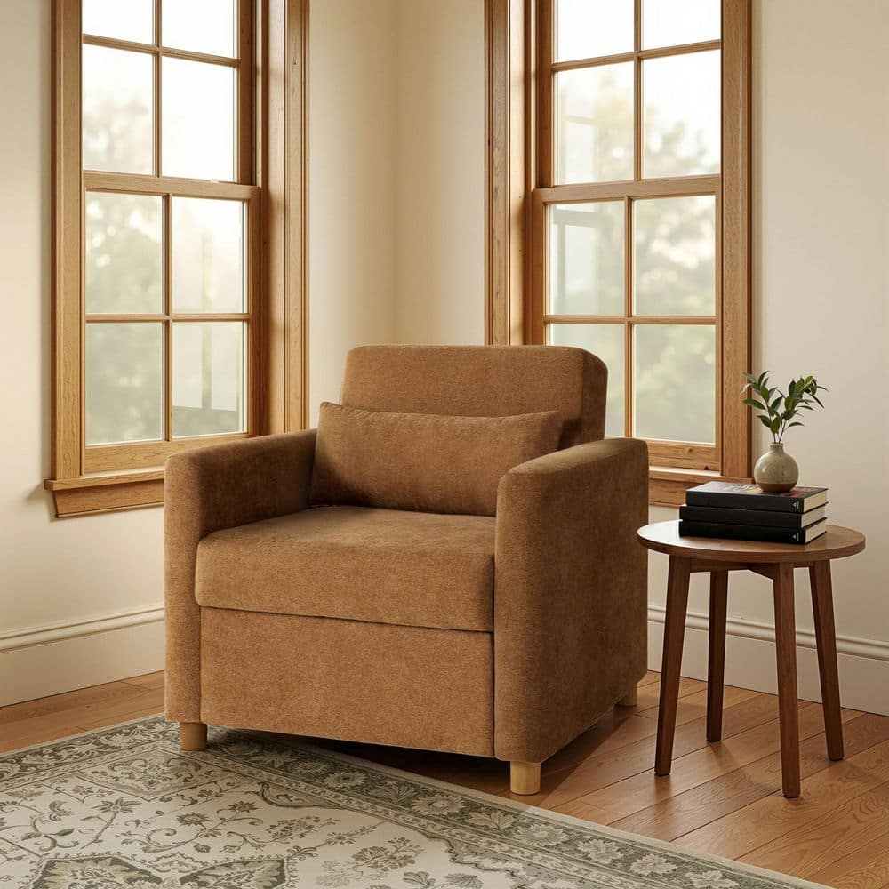 Serta Corwin 36 in. Rust Polyester Twin Size Sofa Bed 111A007RST