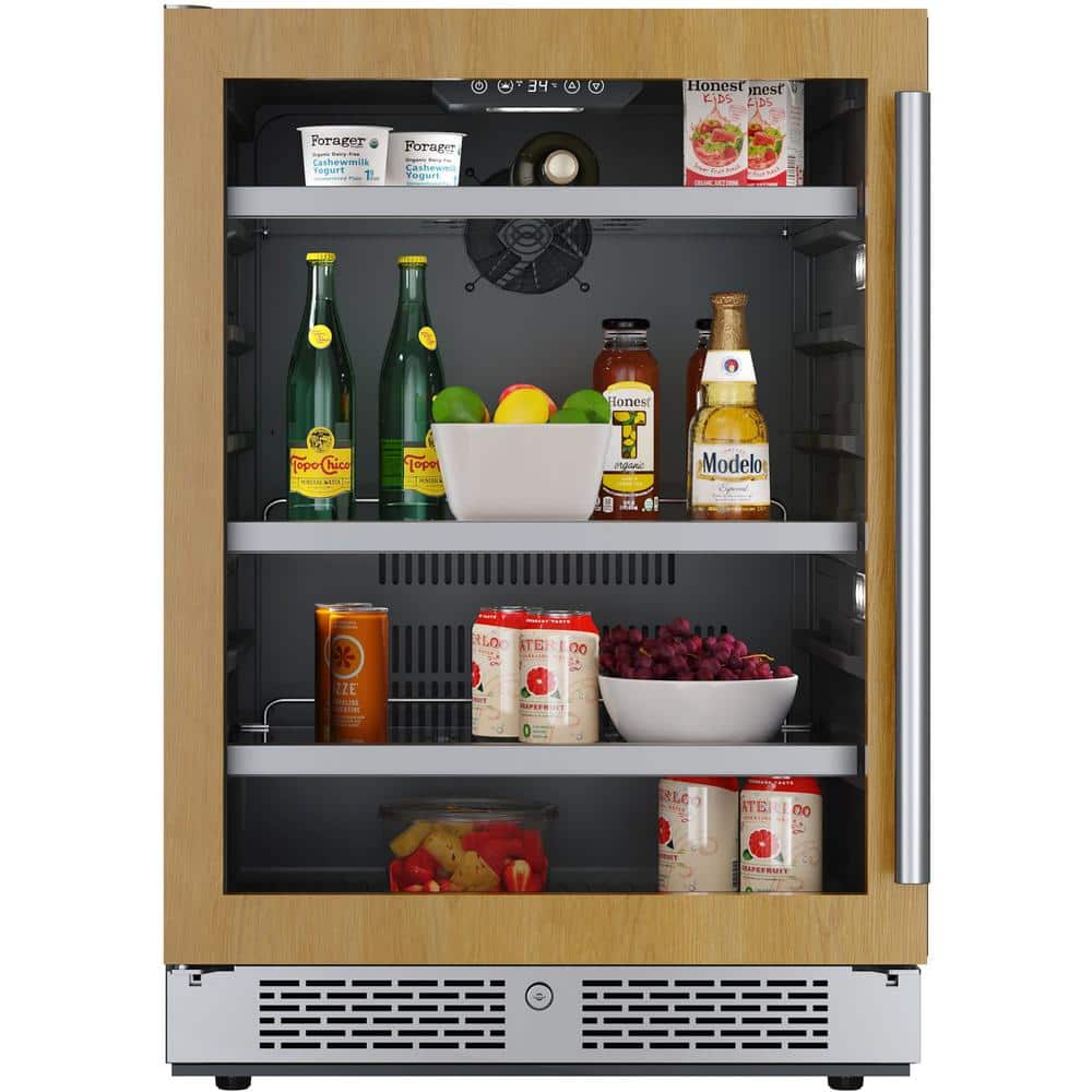Stainless Steel 140-Can Freestanding Beverage Cooler with Glass Door