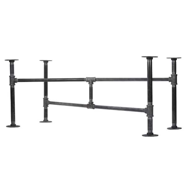 PIPE DECOR 3/4 in. x 3.5 ft. L x 18 in. H Black Steel Pipe Turnpike Design Coffee Table Kit
