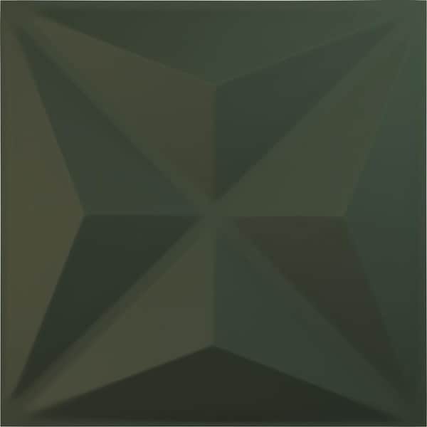 11-7/8"W x 11-7/8"H Kent EnduraWall Decorative 3D Wall Panel, Satin Hunt Club Green (Covers 0.98 Sq.Ft.)