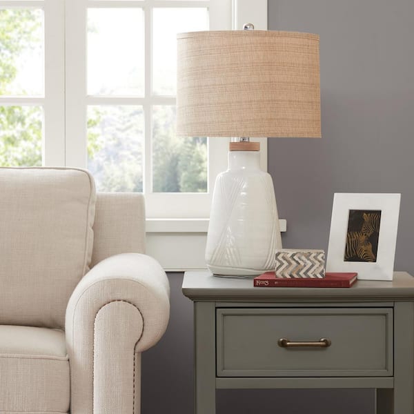 Tate 15 in. Ivory Modern/Contemporary Table Lamp
