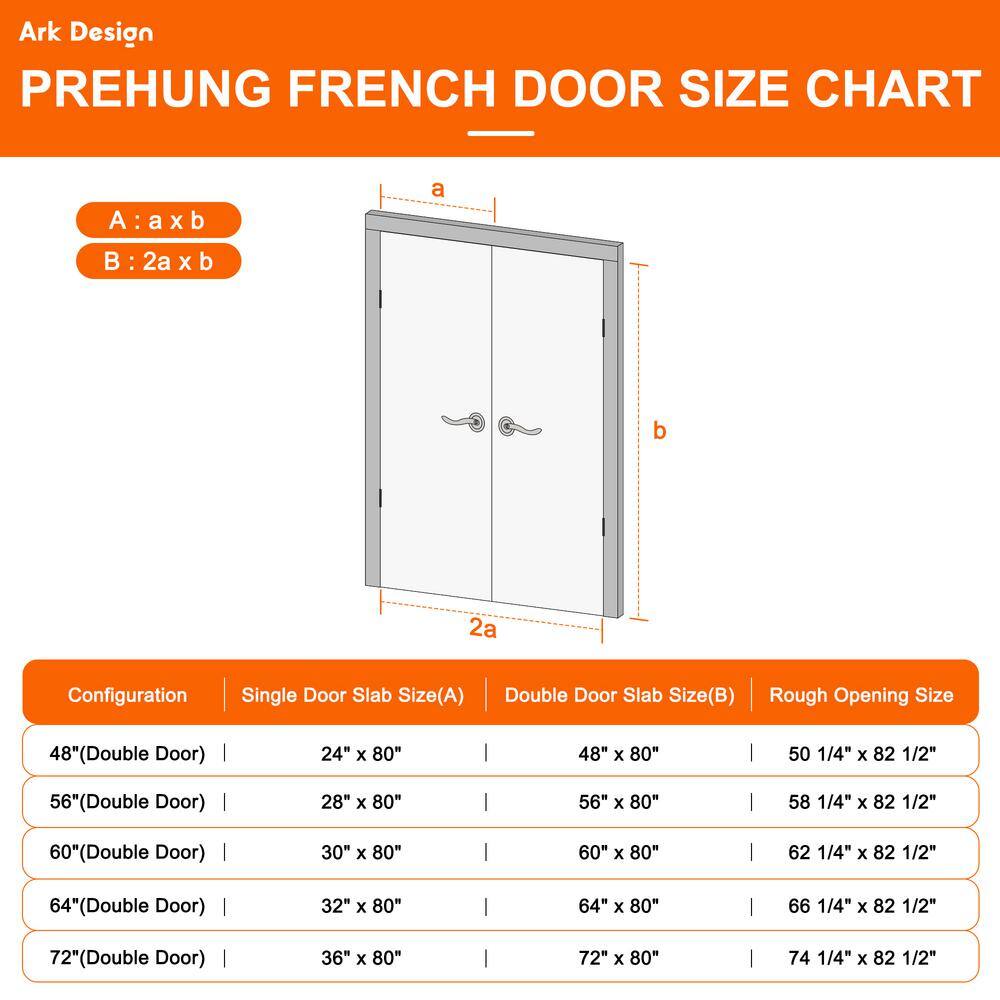 56 in. x 80 in. White Frosted Glass Solid Core MDF Double Prehung French Door