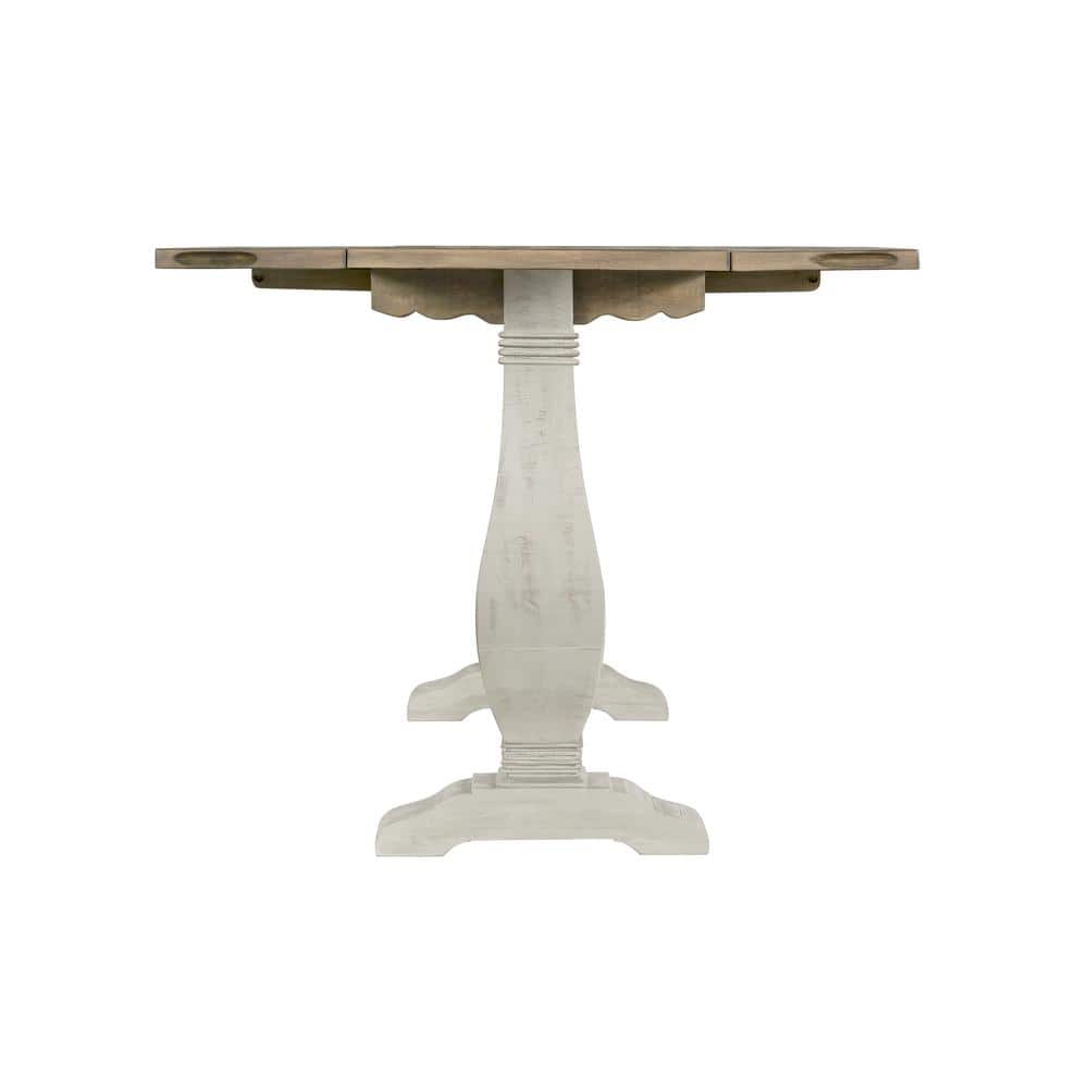 Napa 60" White and Natural Wood Flip Top Sofa Table
