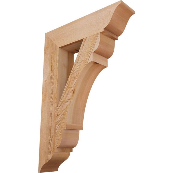 Ekena Millwork 6 in. x 38 in. x 26 in. Western Red Cedar Olympic Traditional Rough Sawn Bracket