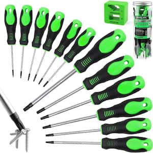 Magnetic Torx Screwdriver Set-T5 to T40 Star Screwdriver (13 Pieces) Green