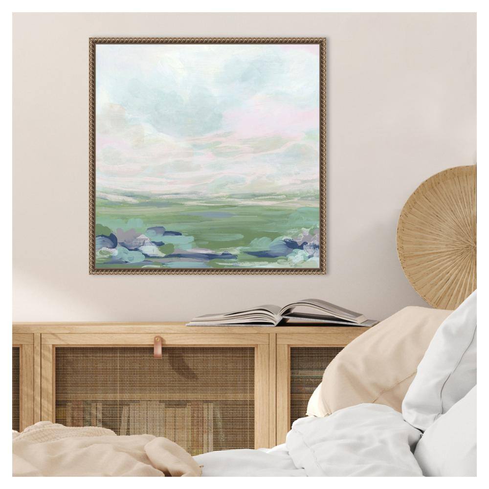 Lavender Scape I Abstract Canvas Print with Bronze Frame