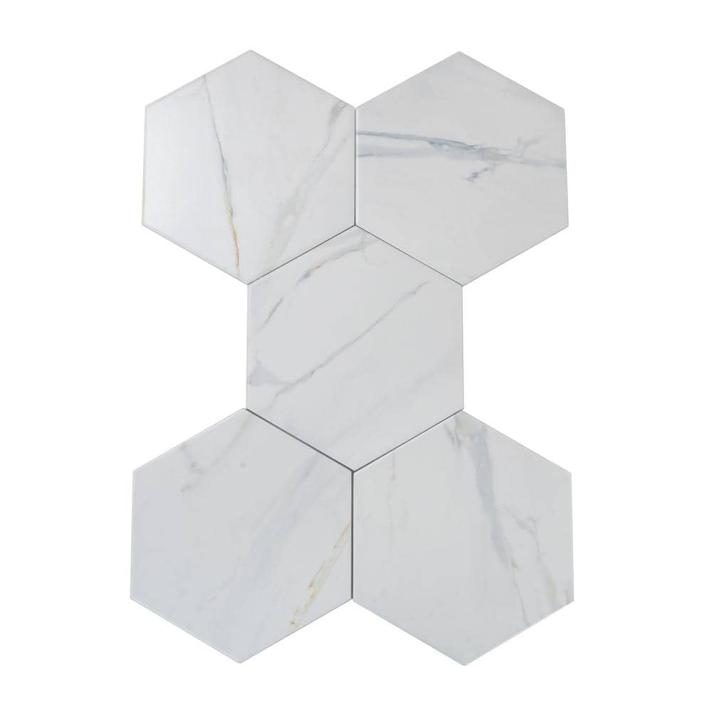 Splendor Matte White Porcelain Hexagon Tile for Wall and Floor
