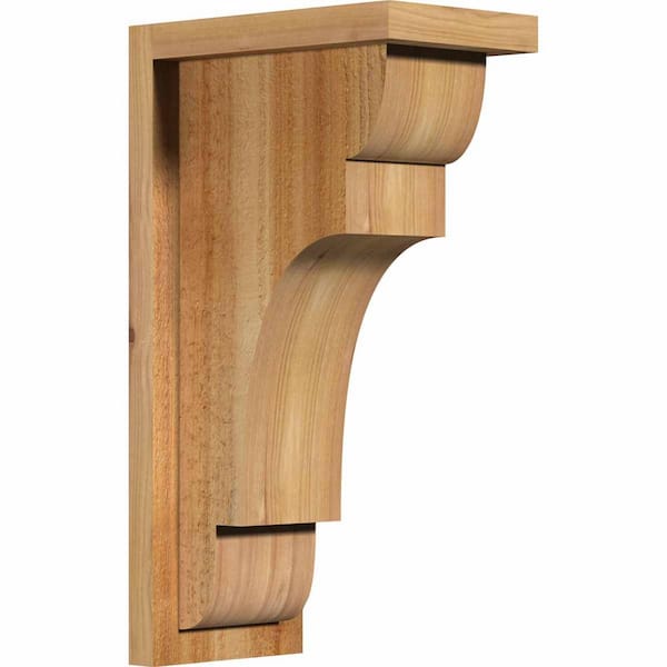 Ekena Millwork 6 in. x 10 in. x 18 in. Western Red Cedar New Brighton Rough Sawn Corbel with Backplate