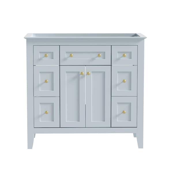 JimsMaison 36 in. W x 18 in. D x 33 in. H Bath Vanity Cabinet without Top in Light Blue