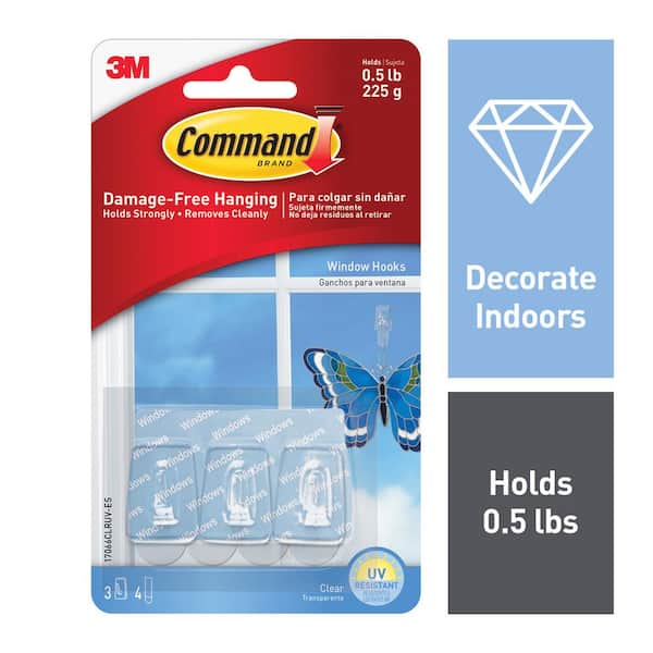 Command Mini Wall Hooks, Clear, Damage Free Decorating, 18 Hooks and 24  Command Strips 17006CLR-VP - The Home Depot