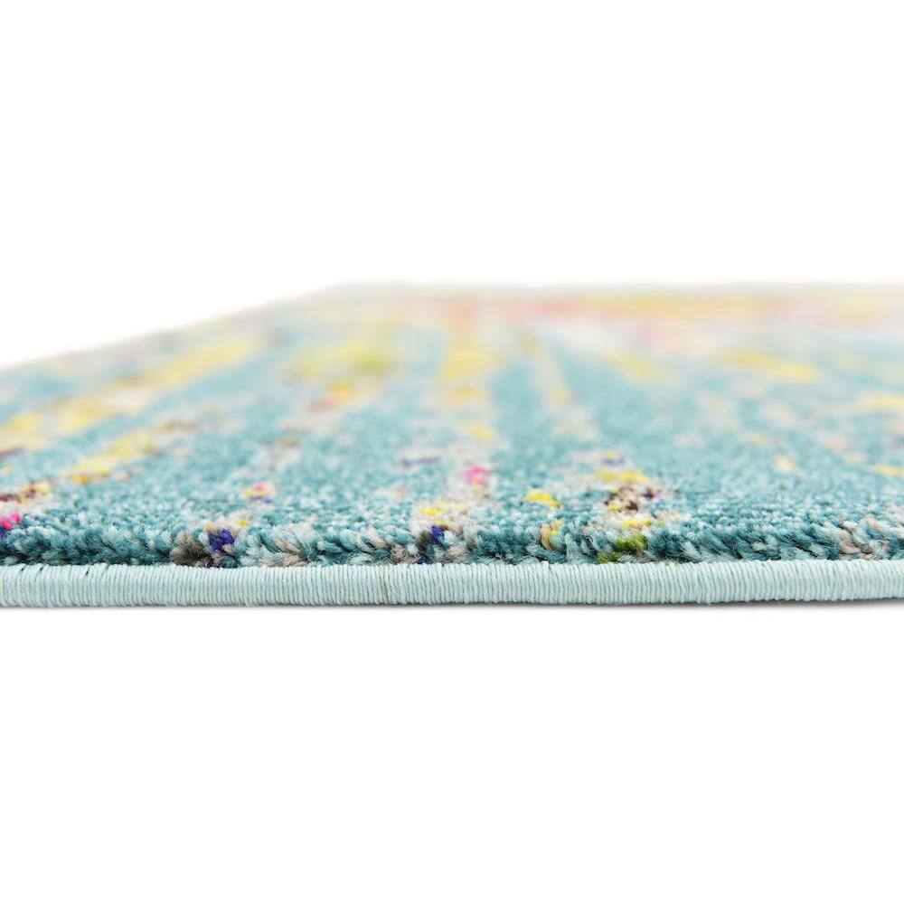 Reversible Abstract Blue Synthetic 8' x 10' Easy-Care Area Rug