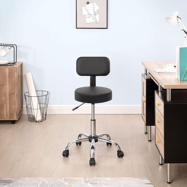Office Star Products Backless Drafting Stool with Black Saddle Seat ST203 -  The Home Depot