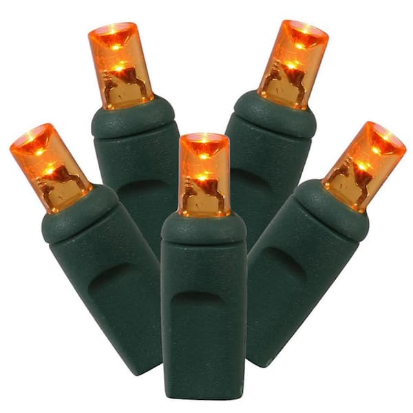 Northlight 4 ft. x 6 ft. Orange LED Net Style Christmas Lights with Green Wire