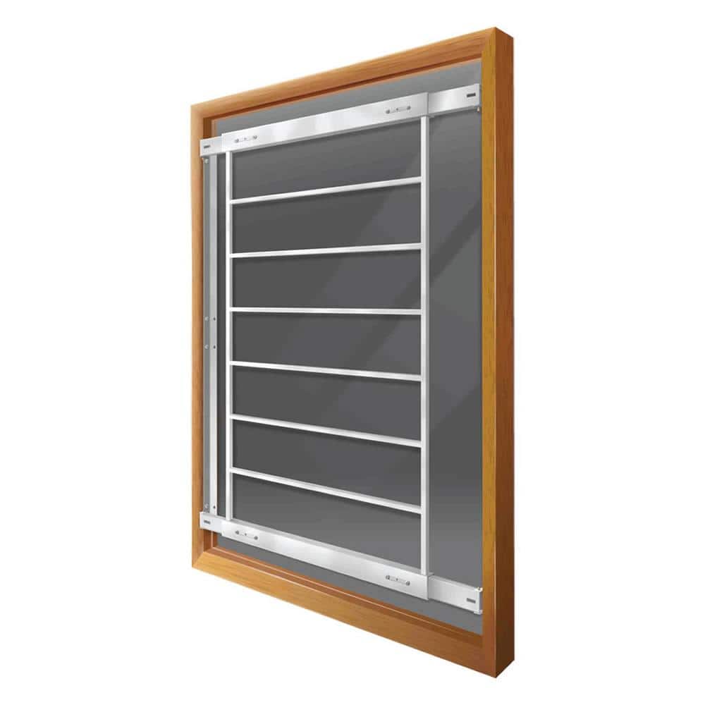 Mr. Goodbar Fixed 21 in. to 28 in. Adjustable Width 8Bar Window Guard