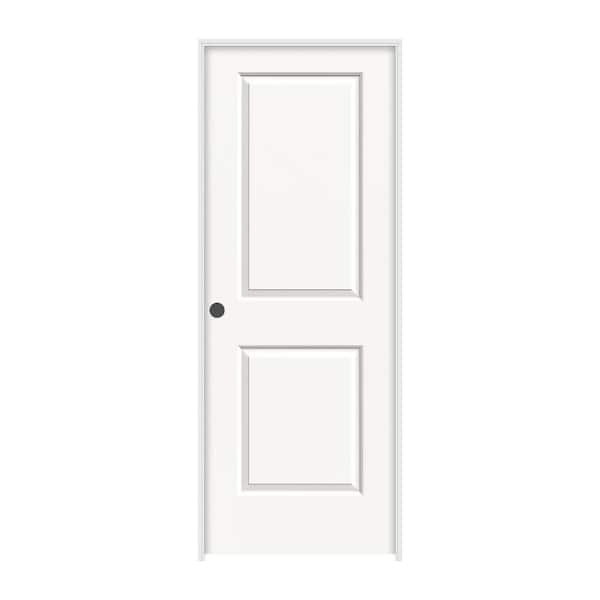 JELD-WEN 32 in. x 80 in. Carrara 2 Panel Right-Hand Hollow Core White Painted Molded Composite Single Prehung Interior Door