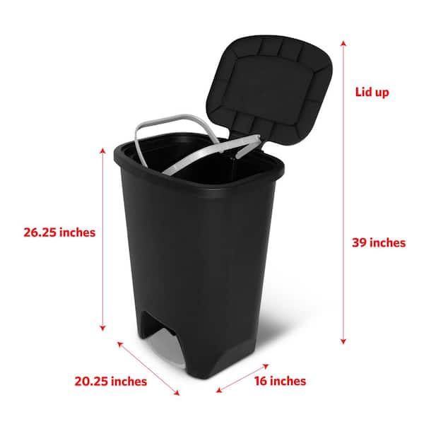 Safco 12-Gallon Hands-Free Plastic Trash Can For Home & Business - View #5
