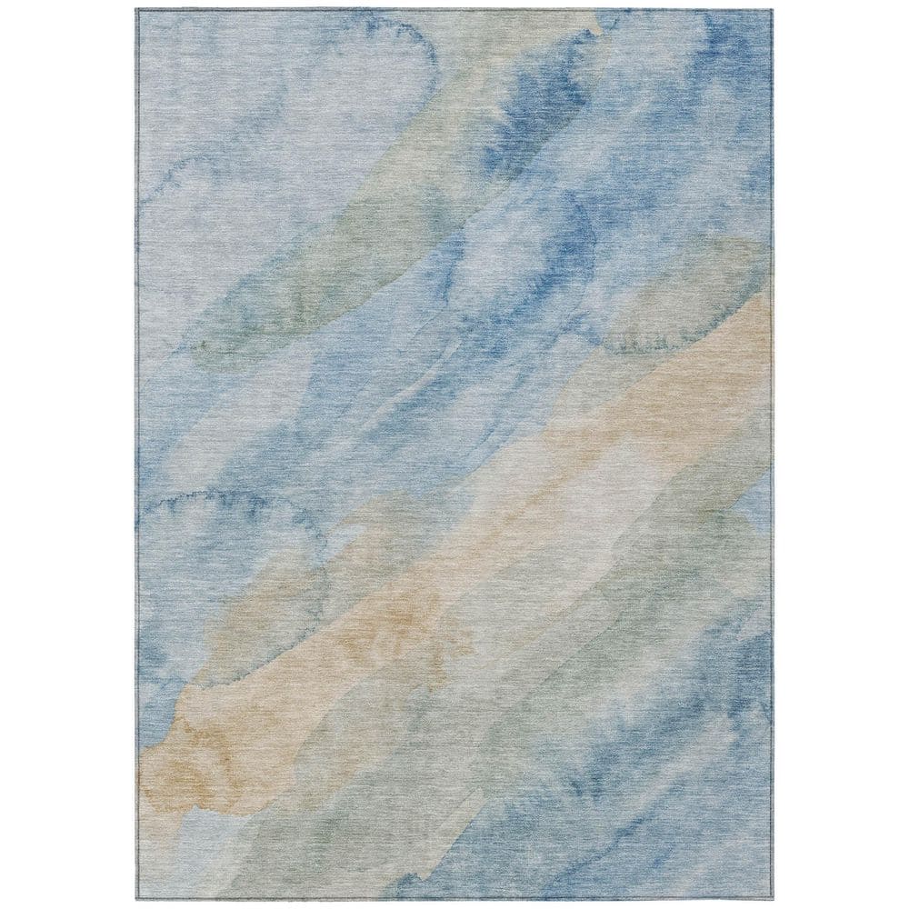 Chantille Machine Washable Indoor/Outdoor Abstract ACN2949 Sky 3 ft. x 5 ft. Area Rug price history on PriceWatchPro