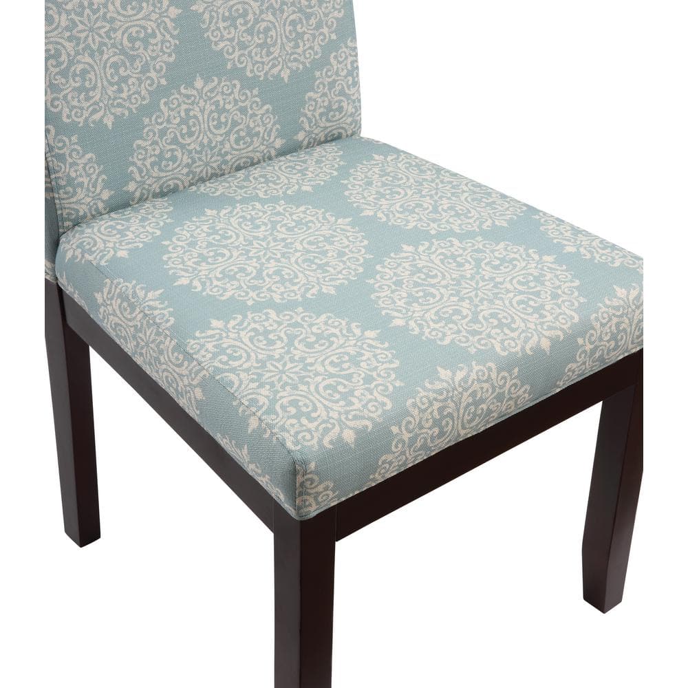 High Gabrielle Sky Linen and Wood Upholstered Parsons Side Chair