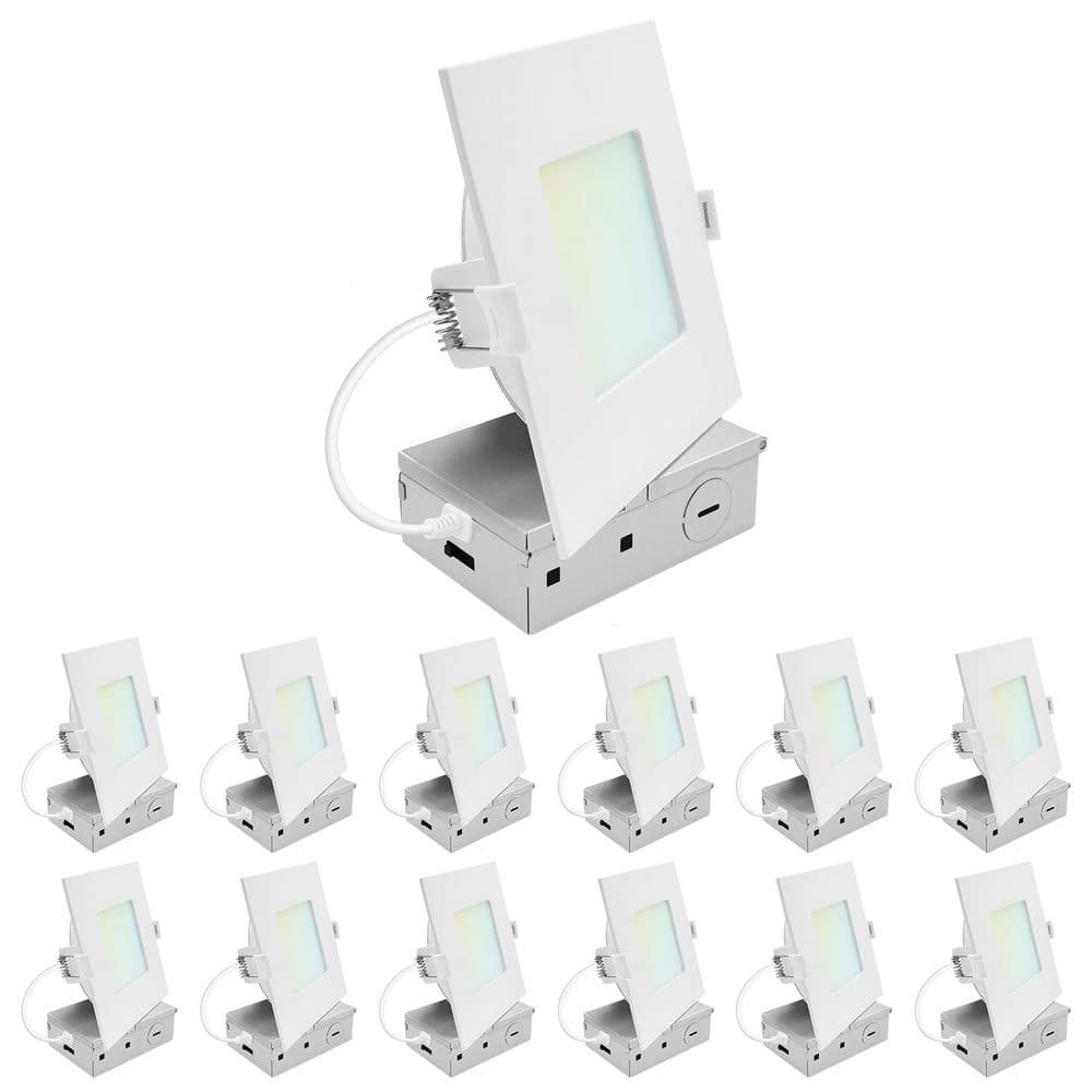 5 In. Integrated LED Square Recessed Light, Mini Panel Light, 5CCT, 1200LM, 13W, 100°, Dimmable, ETL Listed 12 Pack price history on PriceWatchPro