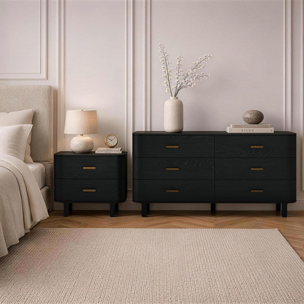 ikea malm dresser black with a traditional look and modern functions like quiet Solara Contemporary 2-Piece Dresser and