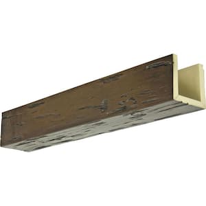 10 in. x 8 in. x 16 ft. 3-Sided (U-Beam) Pecky Cypress Premium Hickory Faux Wood Ceiling Beam