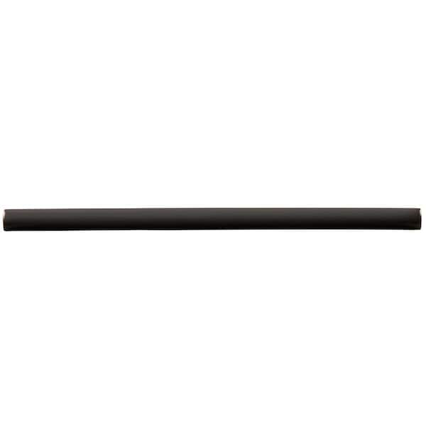 Castillo Demi-Bullnose Matte Black 1/2 in. x 12 in. Matte Ceramic Wall Tile Trim