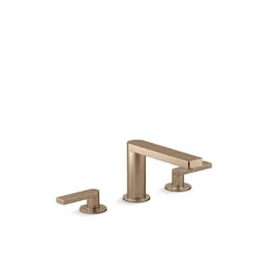 Composed Widespread Double Handle 1.2 GPM Bathroom Sink Faucet with Lever Handles in Vibrant Brushed Bronze