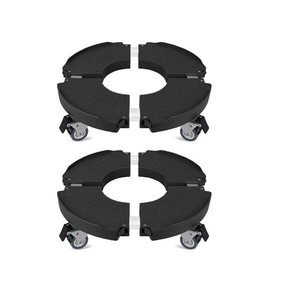 Black Steel Plant Caddies and Carts with 360° Wheels (2-Pack ...