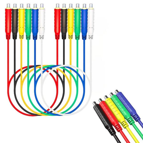 6-Piece 20AWG Low Voltage Professional Test Leads Silicone Flexible Jumper Wire for Electronic Testing (30V AC/5A)
