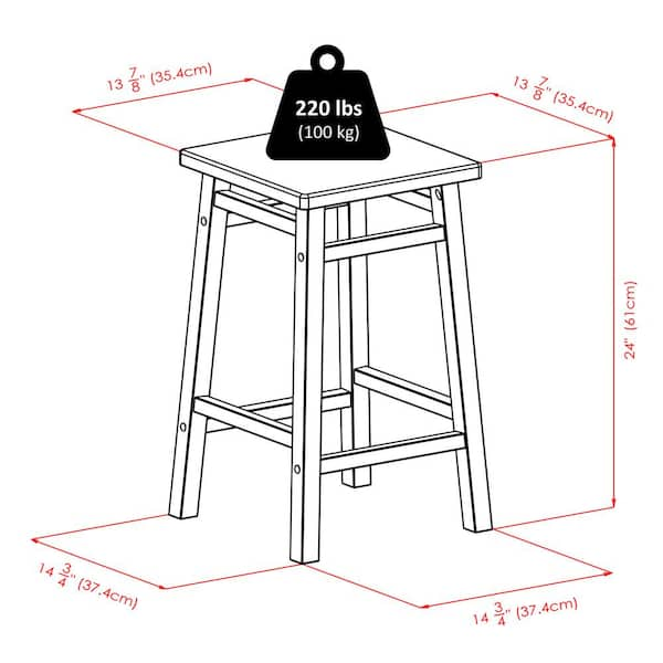 WINSOME WOOD Carter 24 in. Square Seat Walnut Counter Stool 94153