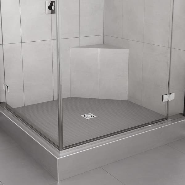 The Original Floating Shower Bench Kit with Schluter. 