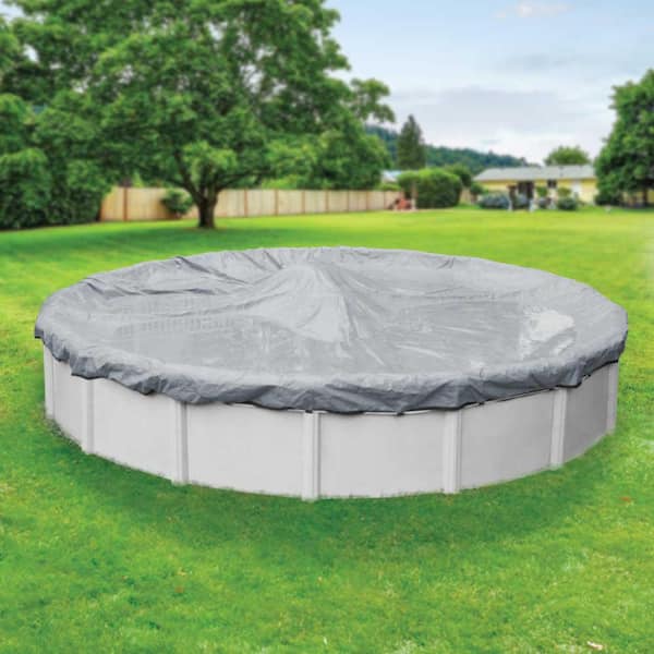 Robelle Ultra 18 ft. Round Dove Gray Solid Above Ground Winter Pool Cover