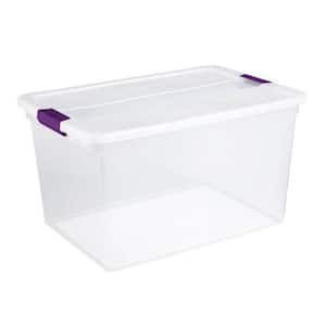 ClearView 66 qt. Plastic Stacking Storage Tote with Latch Lid, 30-Pack