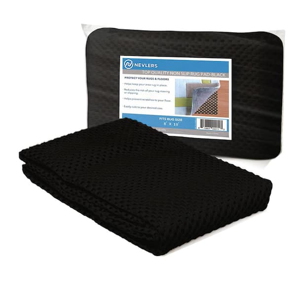 Nevlers 8 ft. x 10 ft. Premium Grip and Dual Surface Non-Slip Rug Pad in Black